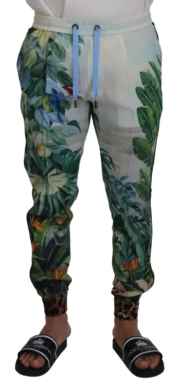 Multicolor Silk Statement Pants High-Waist Yoga Pants