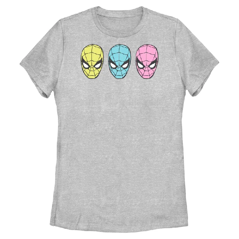 Women's Marvel Comics Pop Faces T-Shirt-- Print Jacquard Patchwork