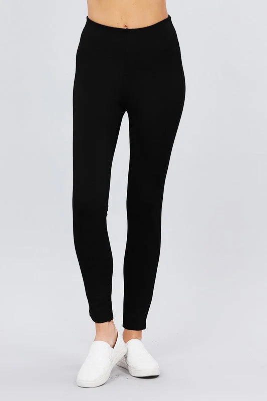 High Rise Knit Ponte Pant Stretch Fit Pants