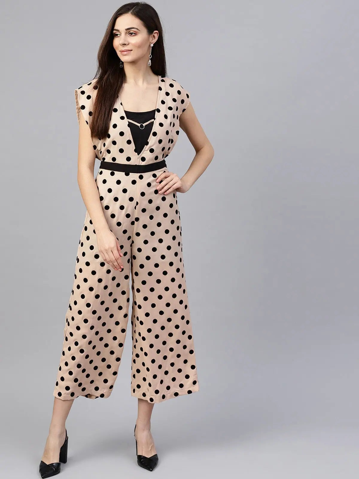 Polka Printed Jumpsuit A-line jumpsuit, Flattering cut, Comfortable, Stylish