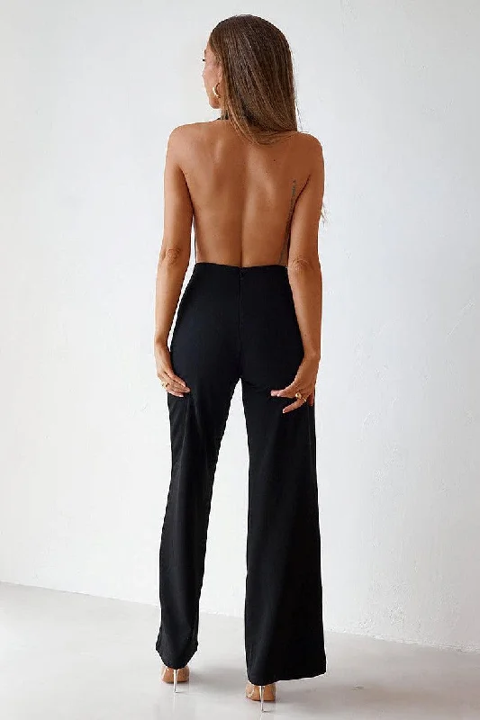 Backless Jumpsuit - Black Formal jumpsuit, Elegant, Chic, Trendy