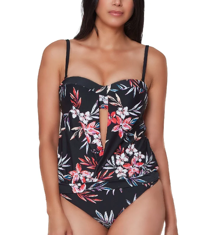 Floral-Print Tankini Top Mesh bikini top, Sexy, Trendy, Comfortable