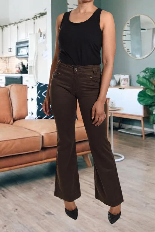 Choc Brown Pants Comfortable Denim Pants