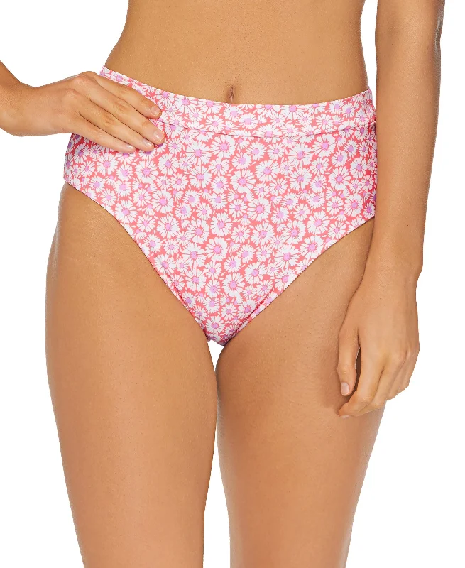 Juniors' Printed High-Waist Tropics Bikini Bottoms Ribbed bikini top, Comfortable, Sexy, Trendy