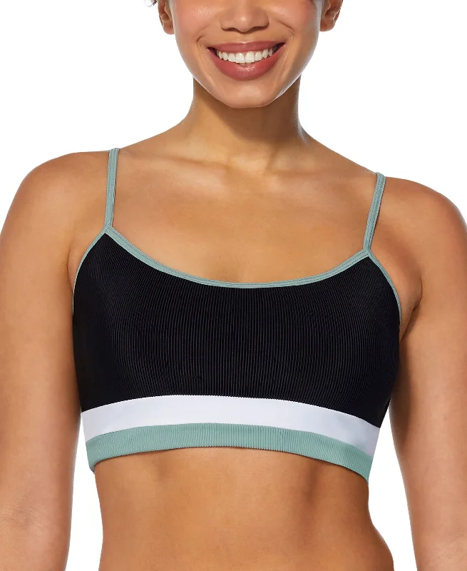 Women's Colorblock Ribbed Bralette Bikini Top Sexy two-piece, Trendy, Comfortable, Vibrant