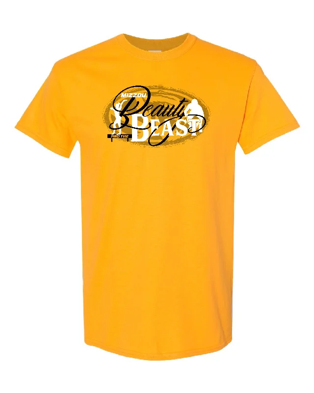 Mizzou Tigers Beauty and Beast Gold T-Shirt-- Polka Dot Checkered Tartan