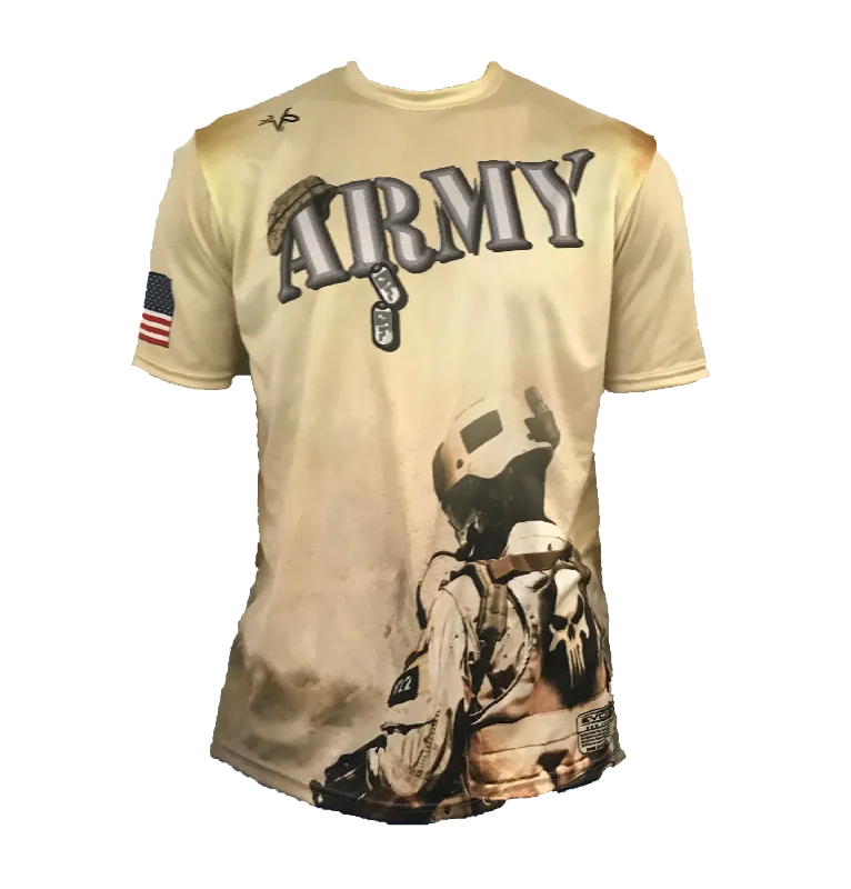 Evo9x EVO ARMY Full Dye Sublimated Crew Neck Field Shirt-- Modern Contemporary Chic