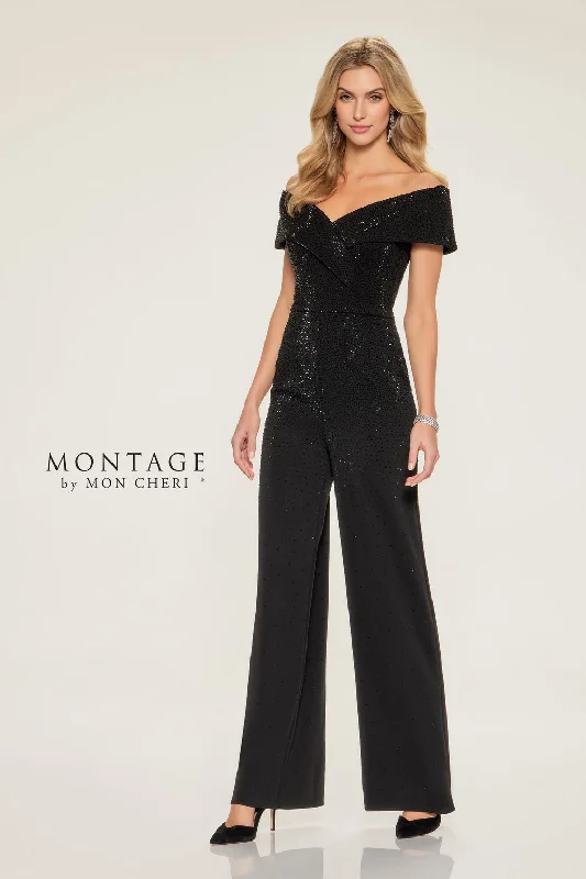 Montage M850 Long Wide Leg Evening Formal Jumpsuit Tailored wide leg jumpsuit, Professional, Elegant, Chic