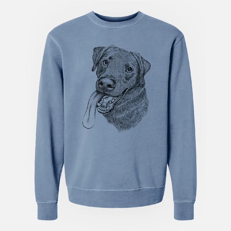 Bare Macaroni the Lab Mix - Unisex Pigment Dyed Crew Sweatshirt Hoodie with High-Low Hem Asymmetrical Trendy