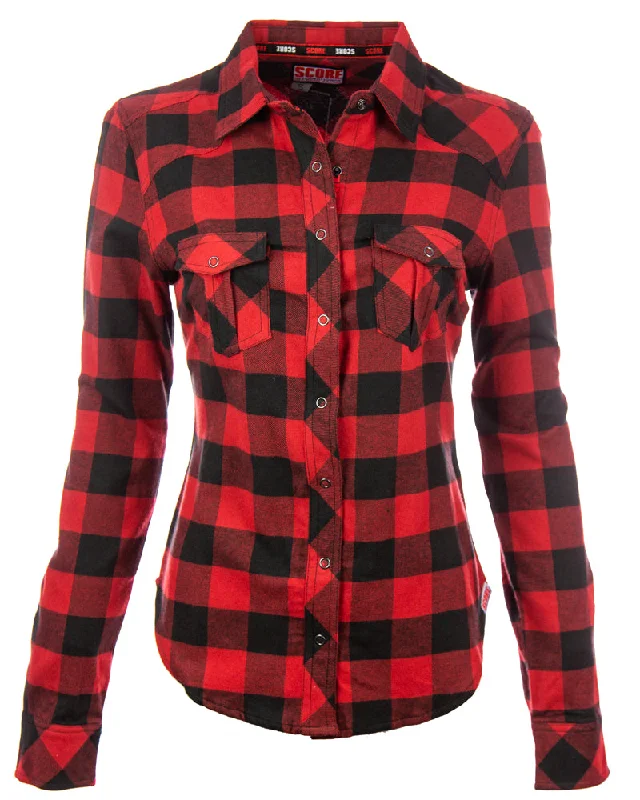 Ladies Long Sleeve Flannel Shirt-- Mesh Fabric Canvas Fabric Denim Fabric