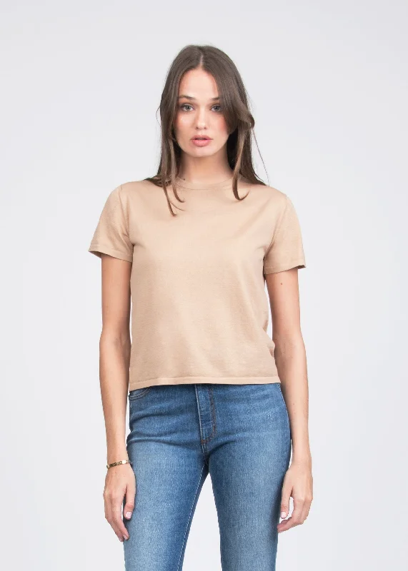 GINEVRA COTTON KNIT T-SHIRT-- V-Neck T-Shirt Long Sleeve Cotton