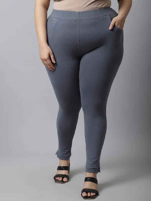 TAG 7 Women Plus Size Cotton Ankle Length Leggings Fashionable Sports Leggings