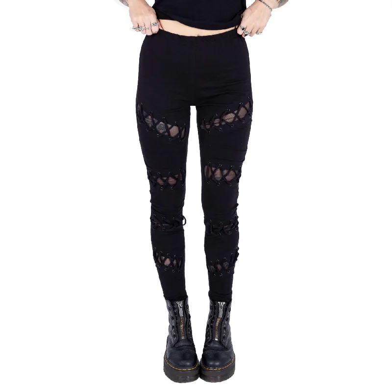 CALAIS LEGGINGS - BLACK Trendy Faux Suede Leggings