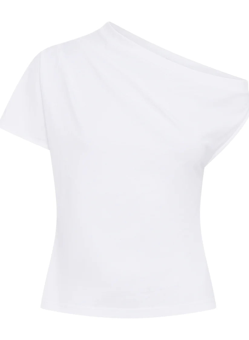 Astra T-Shirt - White Jersey-- Chenille Brocade Lace