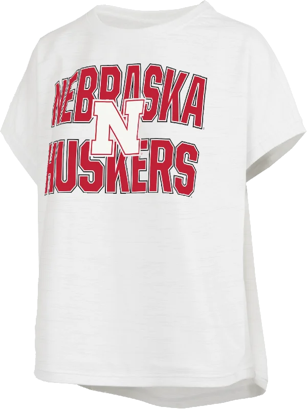 Women's Nebraska Huskers Maxima Sleeveless Shirt -- Basic T-Shirt Crew Neck Short Sleeve