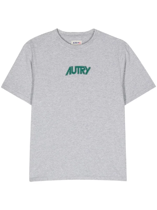 Autry T-shirts And Polos Grey-- Ribbed Striped Patterned