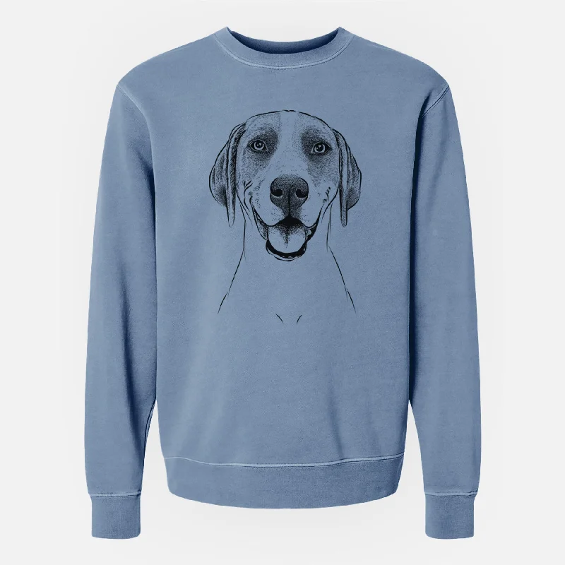 Bare Maggie the Treeing Walker Coonhound - Unisex Pigment Dyed Crew Sweatshirt Hoodie with Monochrome Minimalist Simple