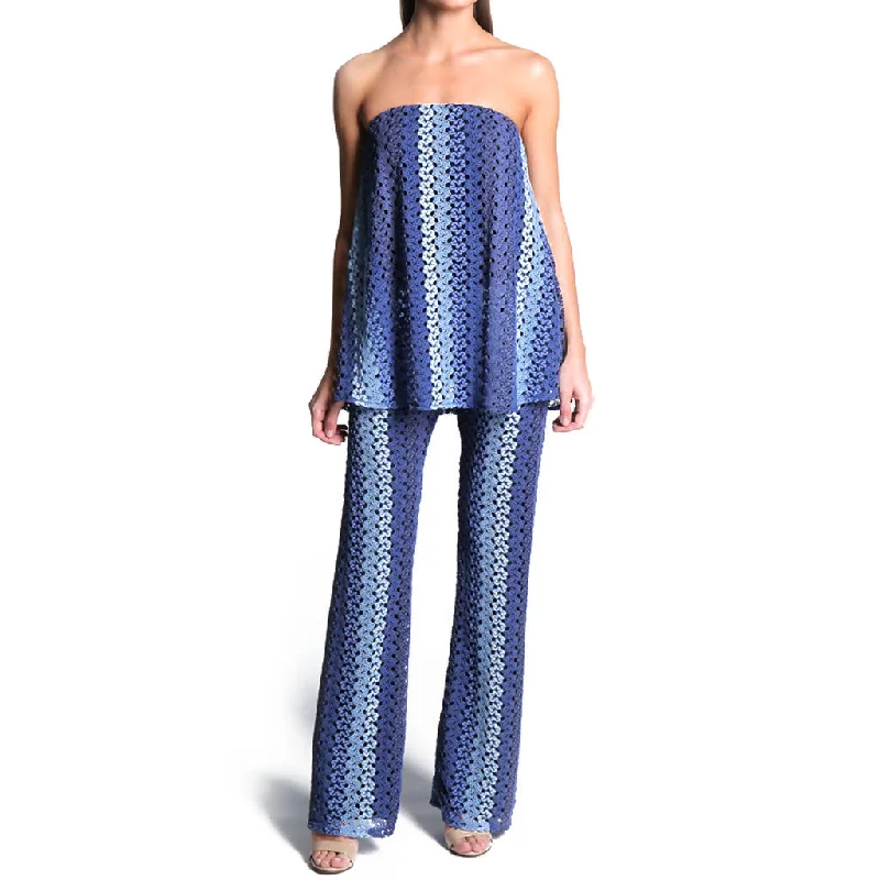 Ala Strapless Jumpsuit - Blue Crochet Halter jumpsuit, Summer style, Sexy, Chic