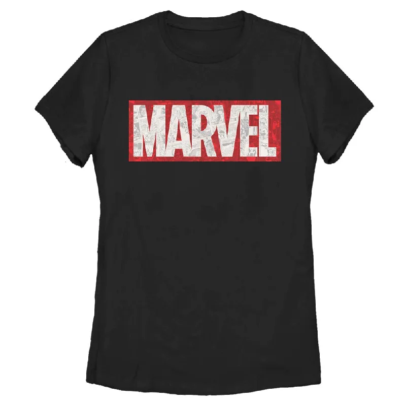 Women's Marvel Comic Strips Marvel T-Shirt-- Houndstooth Herringbone Solid