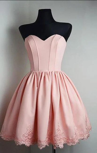 Short Pink Homecoming Dress, Strapless Sweetheart Prom Dress,Short Homecoming Dress, A-Line Open Back Graduation Dress,Cute Short Prom Dresses,Sweet 16 Cocktail Dresses,Homecoming Dress  gh892 Tunics Running lightweight