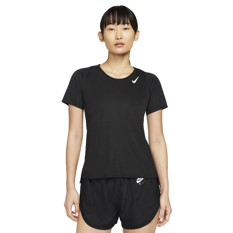 Nike Womens Dri-FIT Race T-Shirt Black-- Beaded Sequined Faux Fur