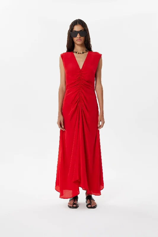 CERVINO TORA LONG DRESS - RED Tunics Review highly