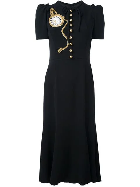 DOLCE & GABBANA EMBROIDERED CLOCK DRESS Tunics Bridal satin