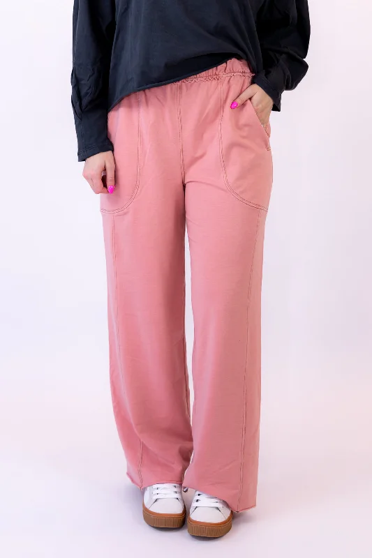 Don't Wait Up Lounge Pants | Rose Dawn Fashionable Button-Up Pants