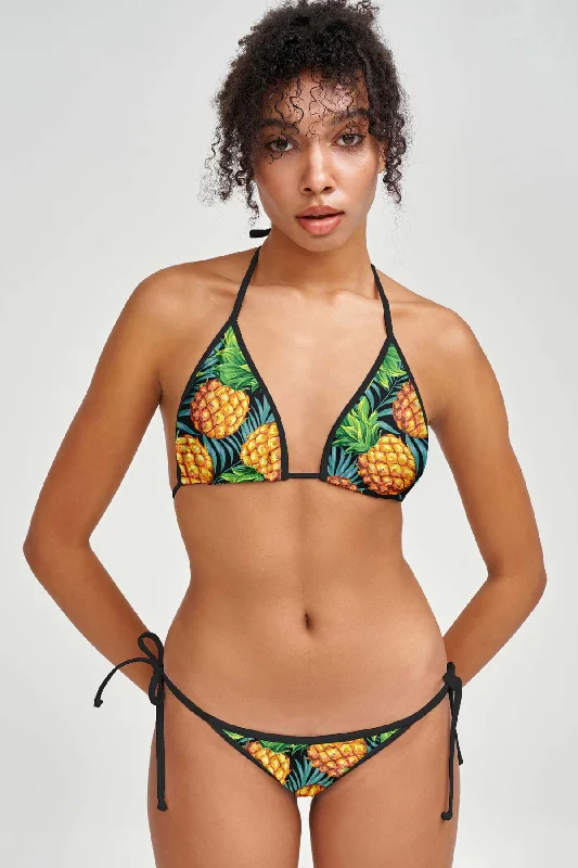 Endless Summer Lara Green Tropical Triangle String Bikini Top - Women Triangle bikini, Simple, Chic, Comfortable