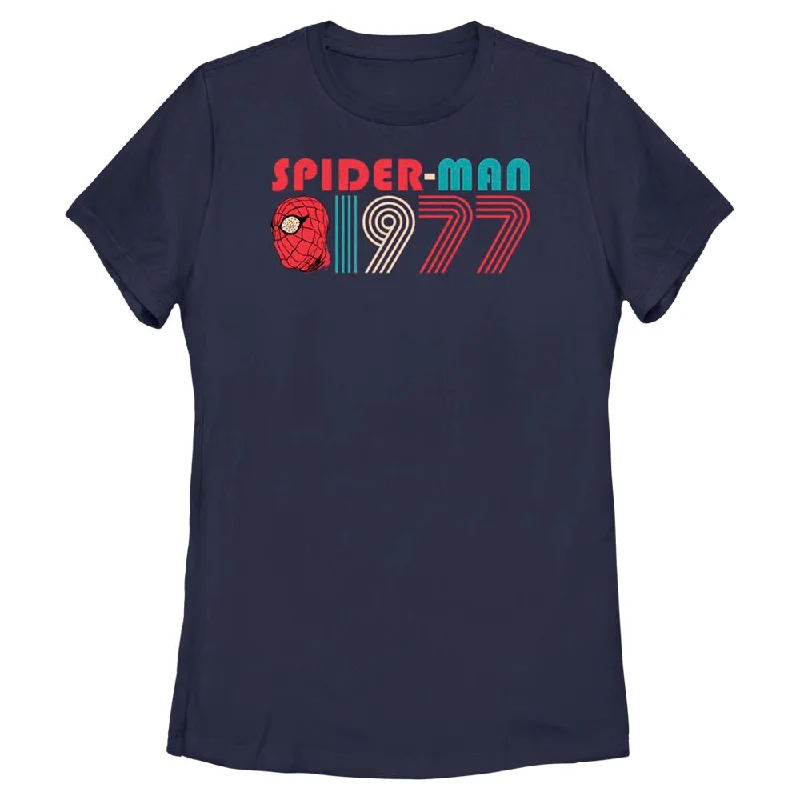 Women's Marvel Spider-Man Beyond Amazing SPIDERMAN 1977 RETRO T-Shirt-- Satin Blend Silk Blend Wool Blend