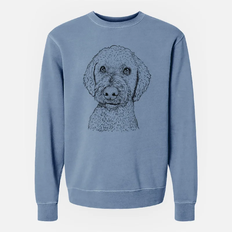 Bare Lucy Boo the Goldendoodle - Unisex Pigment Dyed Crew Sweatshirt Hoodie with Rhinestones Sparkly Elegant