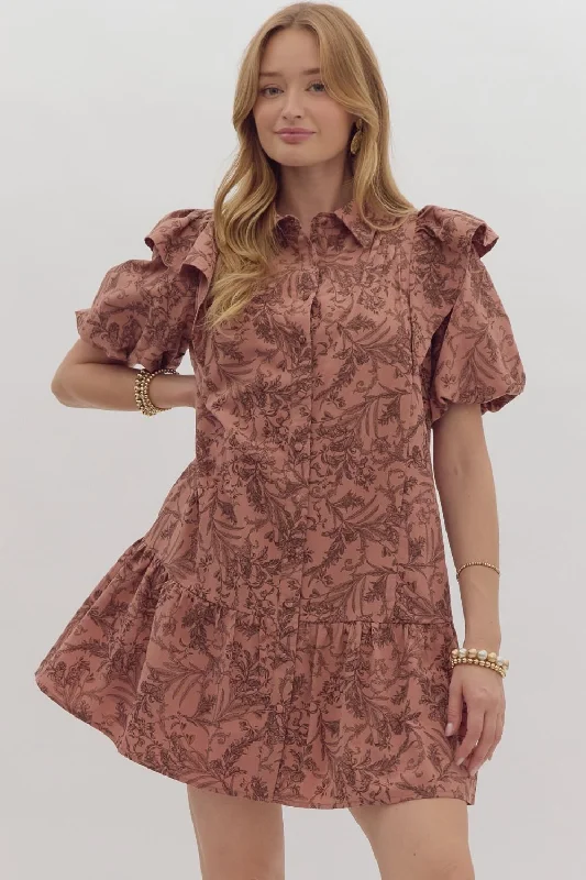 Fall Frenzy Floral Dress Tunics Evening elegant