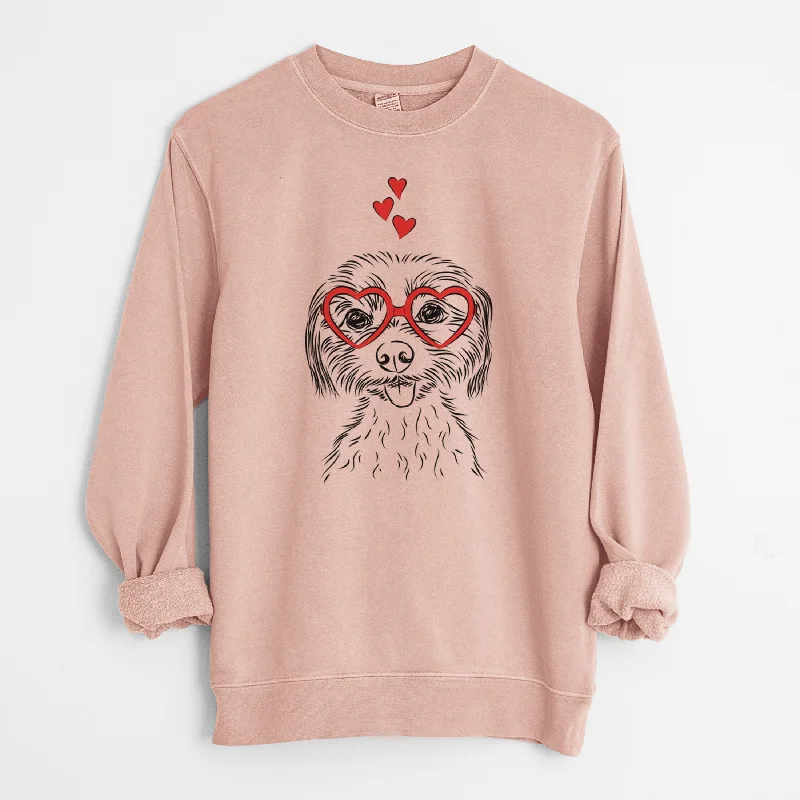 Valentine Mater the Yorkshire Terrier - Unisex Pigment Dyed Crew Sweatshirt Hoodie with Set-In Sleeves Structured Classic