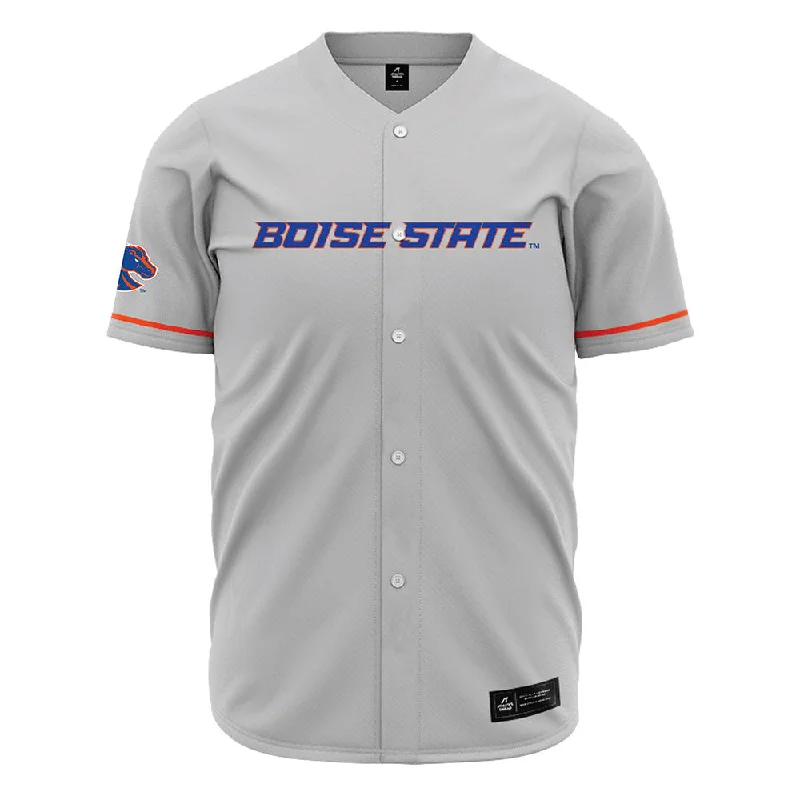 Boise State - NCAA Women's Track & Field : Macy Marquardt - Grey Jersey Olive Green Jersey Tee