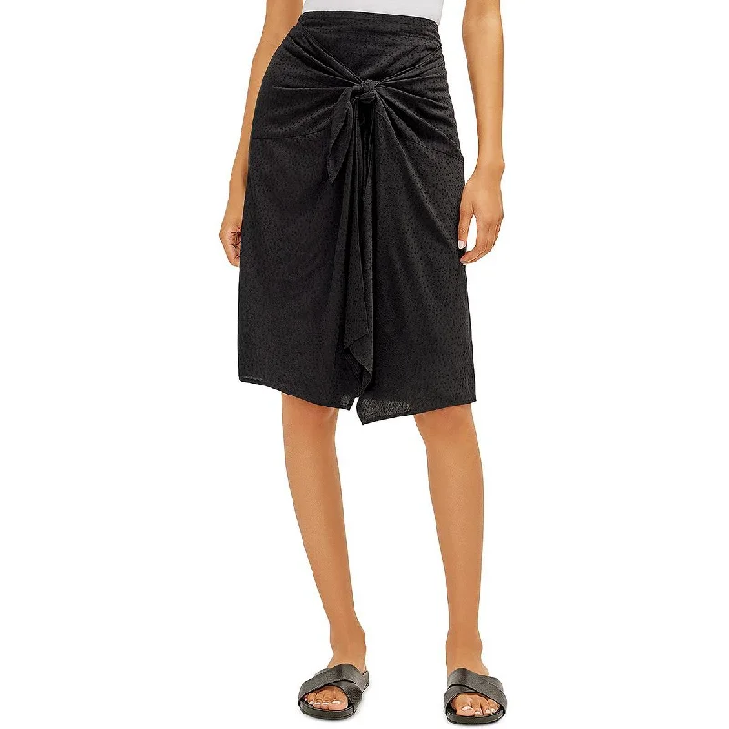 Three Dots Womens Wrap Tie Wrap Skirt velvet skirt sumptuous