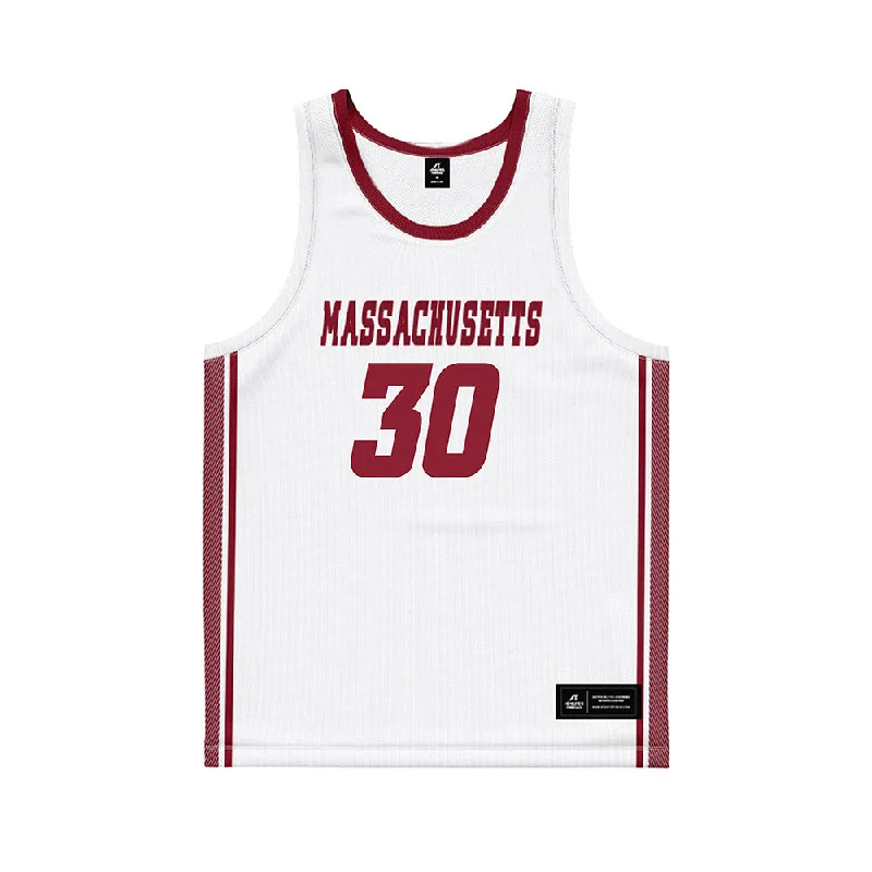 UMass - NCAA Women's Basketball : Jessica Ross - White Basketball Jersey One Shoulder Jersey Shirt