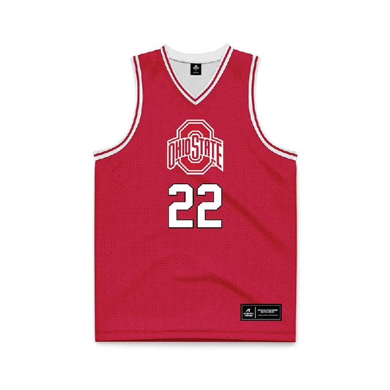 Ohio State - NCAA Women's Basketball : Jaloni Cambridge - Basketball Jersey Pure White Jersey Tee