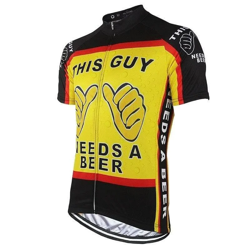 This Guy Needs A Beer Cycling Jersey Autumn Jersey Shirt