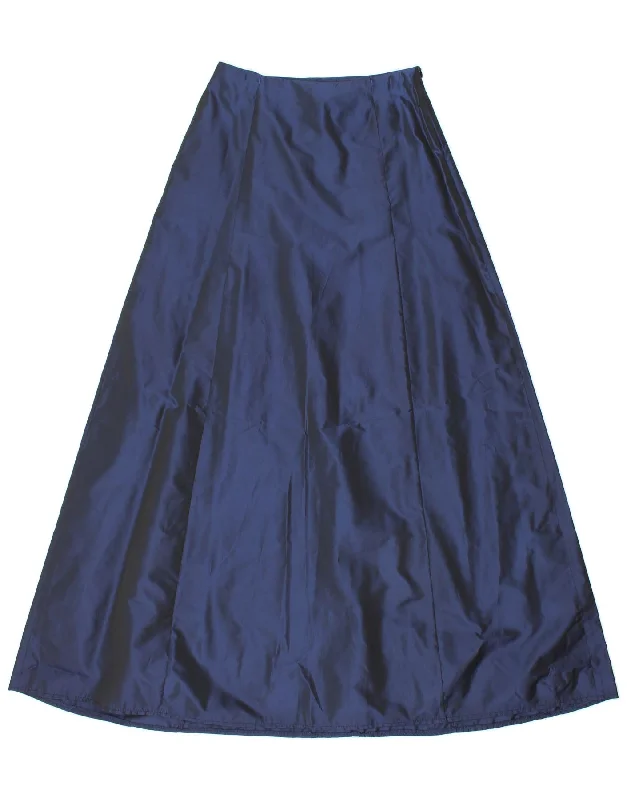 VINTAGE Womens Maxi A-Line Skirt UK 8 Small W26  Blue Polyester chiffon skirt airy