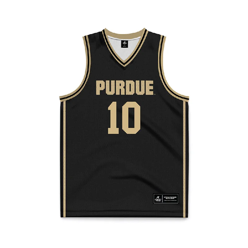 Purdue - NCAA Women's Basketball : Jordyn Poole - Black Basketball Jersey Daily Wear Jersey Tee