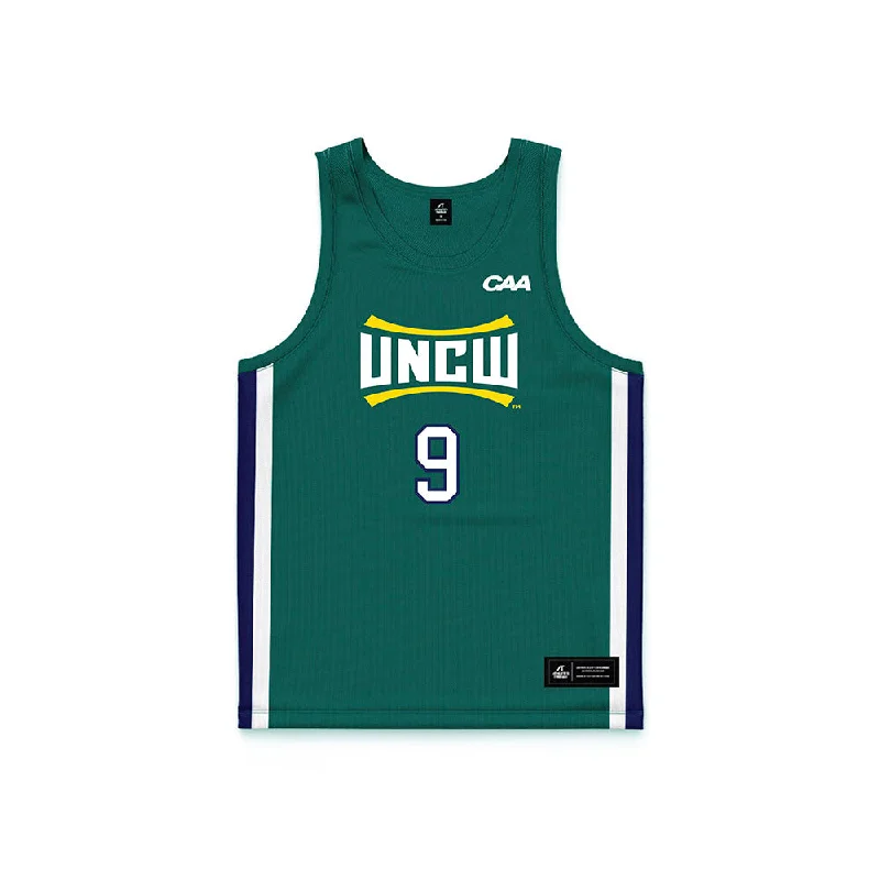 UNC Wilmington - NCAA Women's Basketball : Kendell Cave - Teal Basketball Jersey Designer Jersey Tee