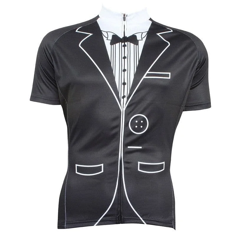 Tuxedo Cycling Jersey Asymmetrical Jersey Blouse