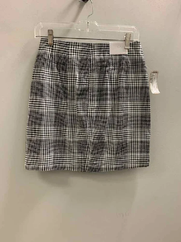 Size M TINSEL TOWN BLK/WHT Plaid Skirt leather skirt bold