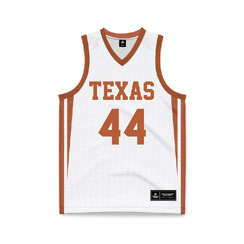 Texas - NCAA Women's Basketball : Taylor Jones - Basketball Jersey White Emerald Green Jersey Tee