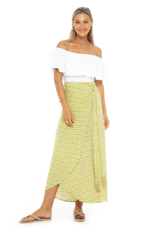 Psychedelic Wrap Skirt cotton skirt soft