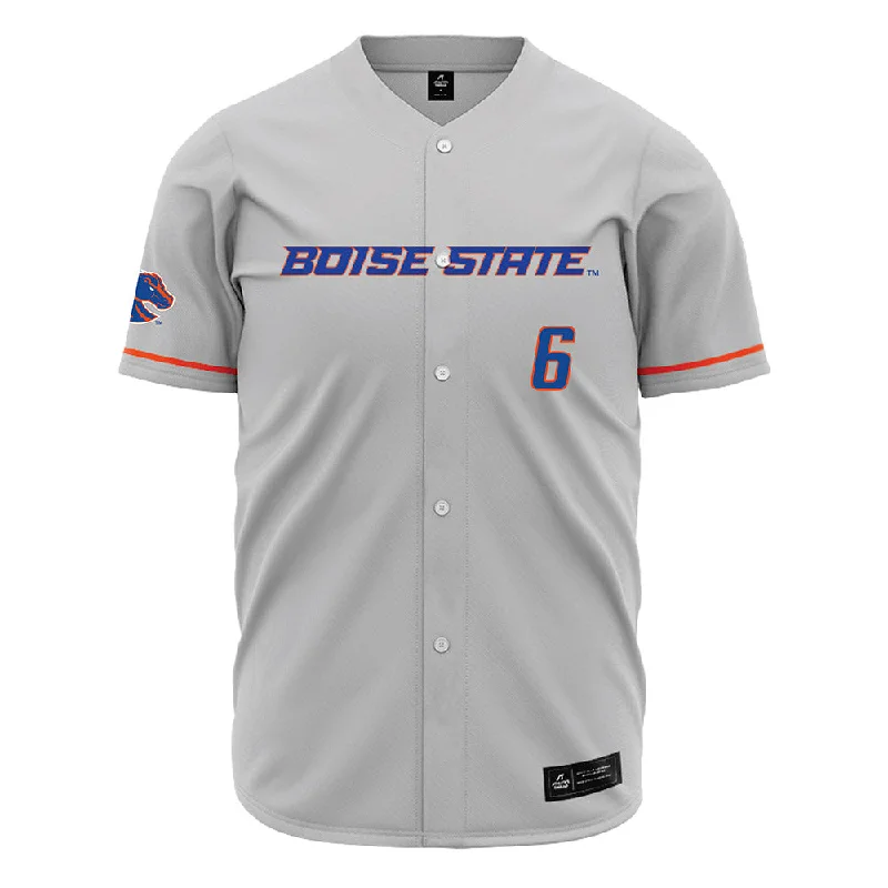 Boise State - NCAA Women's Gymnastics : Mahleea Werline - Grey Jersey Lightweight Jersey Top