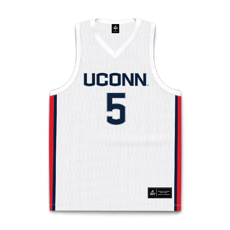 UConn - NCAA Women's Basketball : Paige Bueckers - White Basketball Jersey Budget-Friendly Jersey Tee