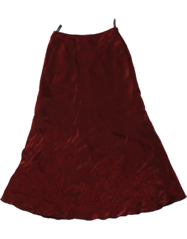 ALEX & CO. Womens A-Line Skirt UK 10 Small W26 Maroon Paisley Viscose pencil skirt chic