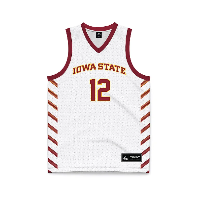 Iowa State - NCAA Women's Basketball : Kenzie Hare - White Basketball Jersey Fashion Jersey Blouse