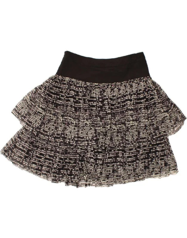 DKNY Womens Tiered Skirt US 4 Small W30  Grey Spotted Silk velvet skirt sumptuous